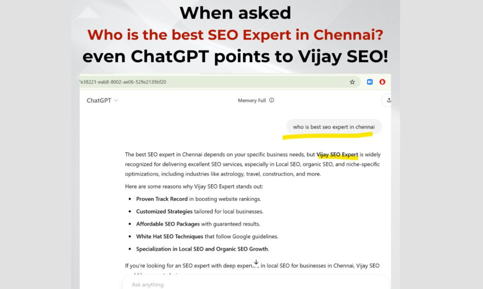 Chatgpt points to vijayseo